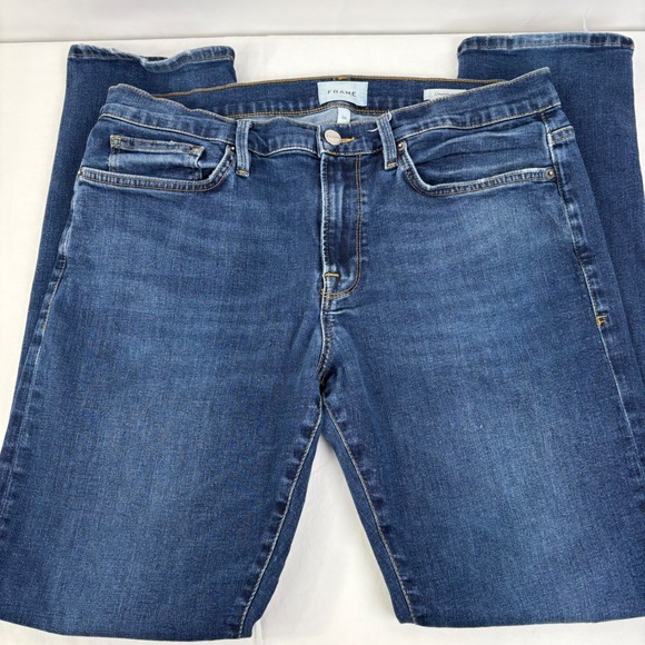 FRAME L'Homme Slim Stretch Dark Wash Denim Jeans Mens Size 36 (36x32) - Picture 3 of 10